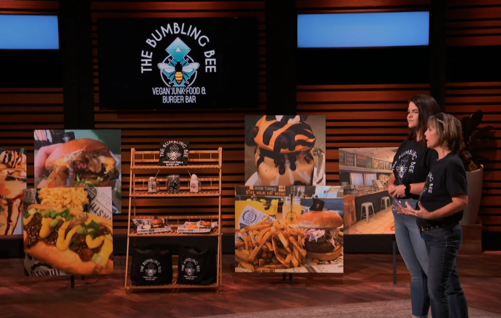 cassandra and india pitching bumbling bee on shark tank