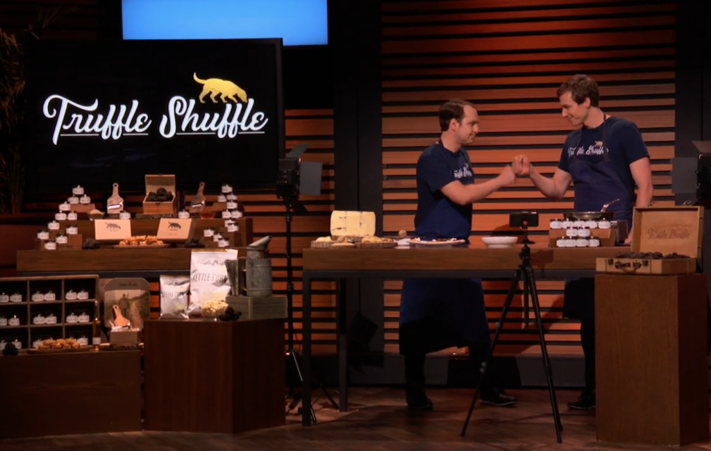 jason and tyler pitching truffle shuffle on shark tank