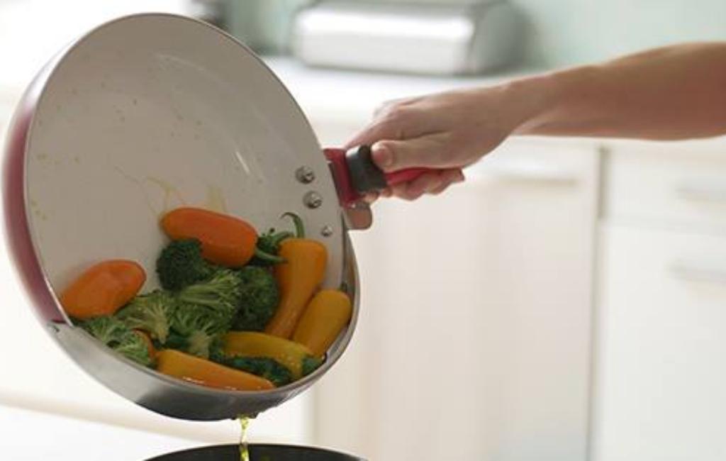 vegetables in pan