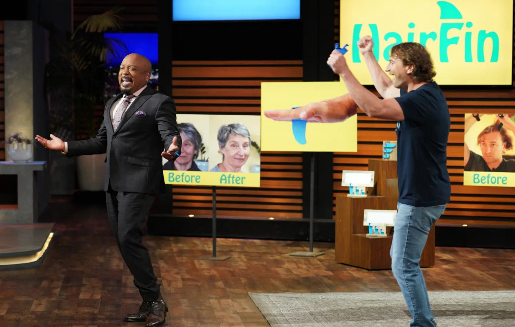 hair fin sharktank scene