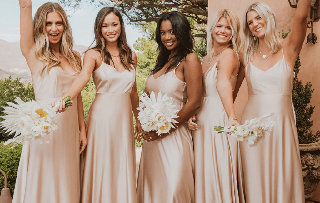 bridesmaids wearing bridal babes