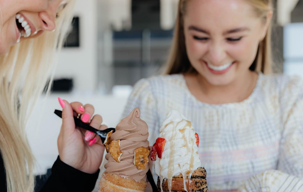 crispy cones with soft serve ice cream