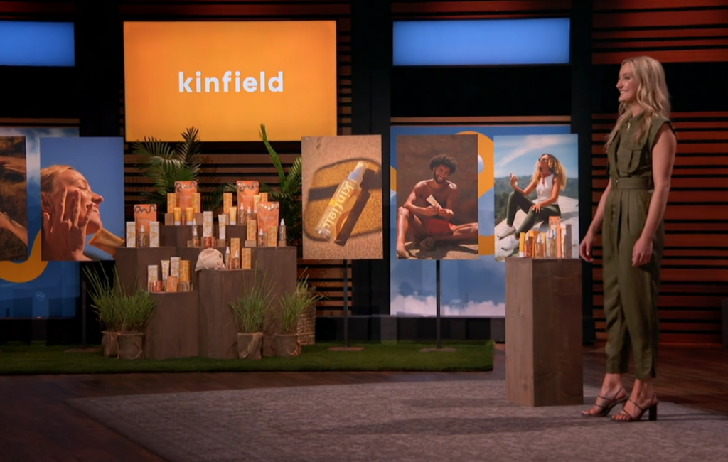 founder of kinfield skincare pitching on shark tank season 14