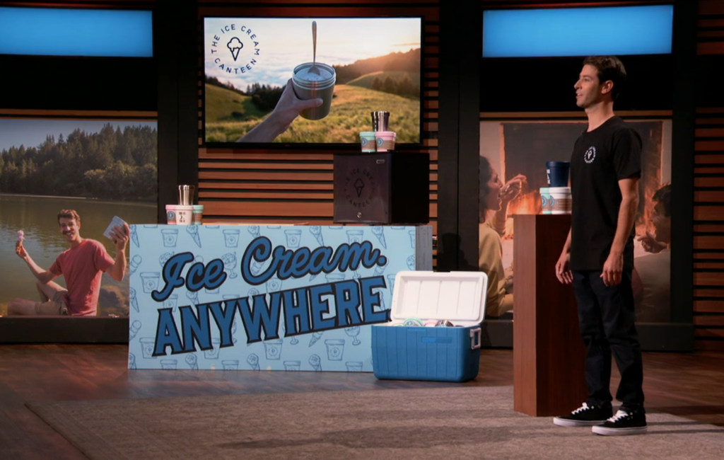 founder of the ice cream canteen pitching on shark tank