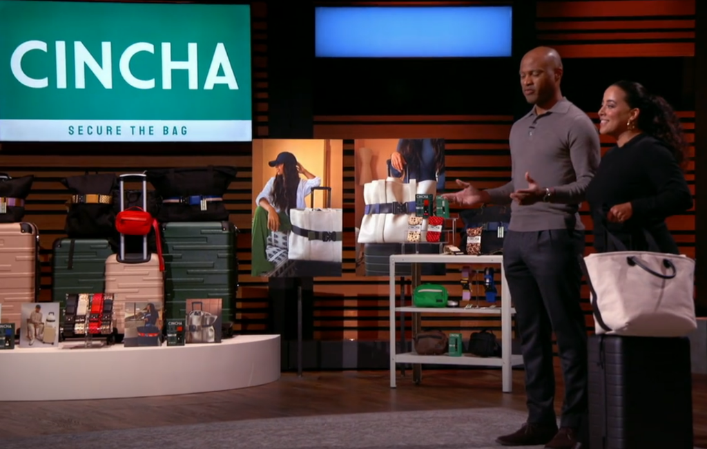 founders of cincha travel pitching on shark tank