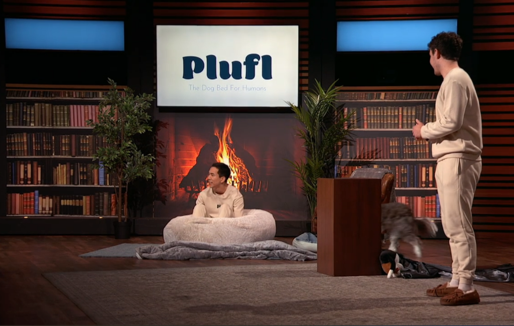 founders of plufl human dog bed pitching on shark tank