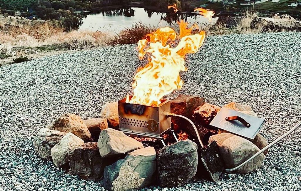 using lavabox portable campfire outdoor