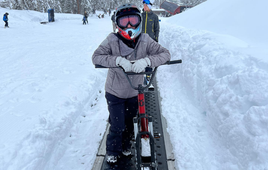 skiing using tngnt ski bikes