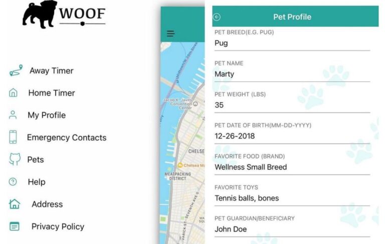 woof pet safety and rescue app