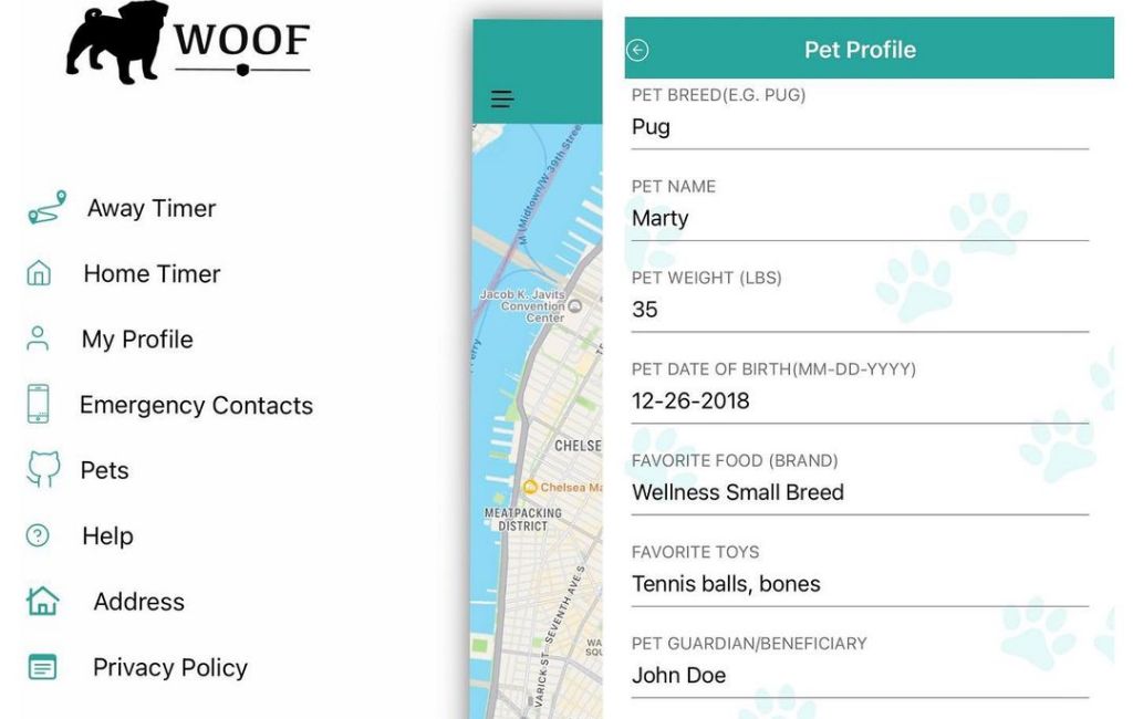 woof pet safety and rescue app