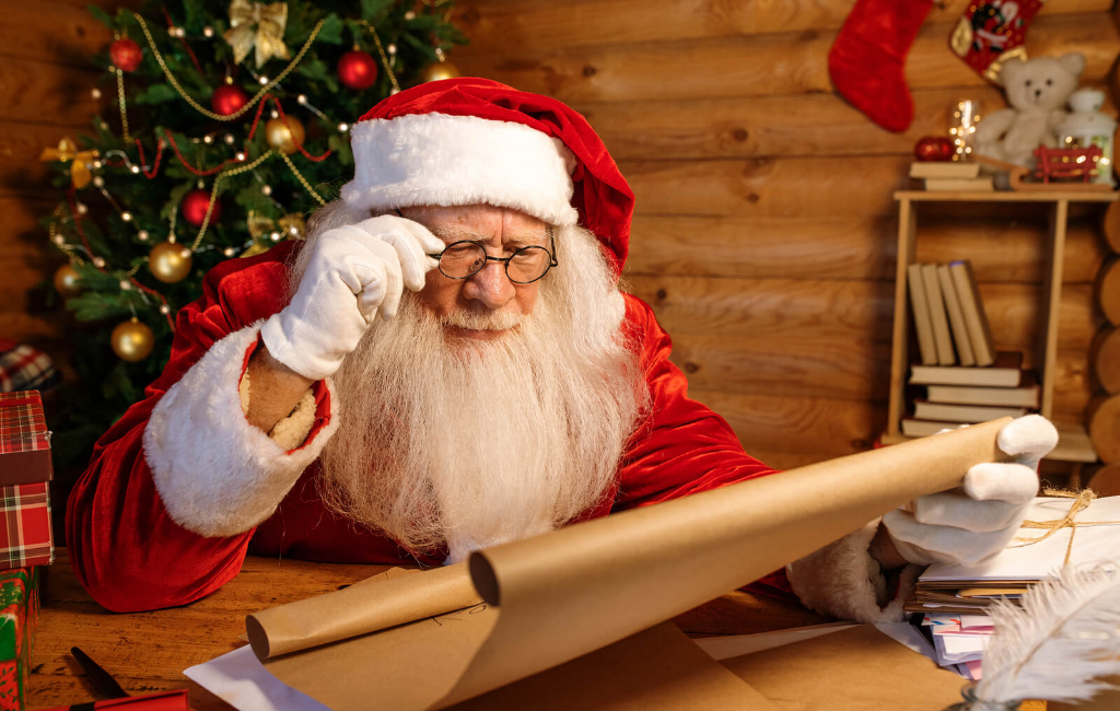 Santa reading letter