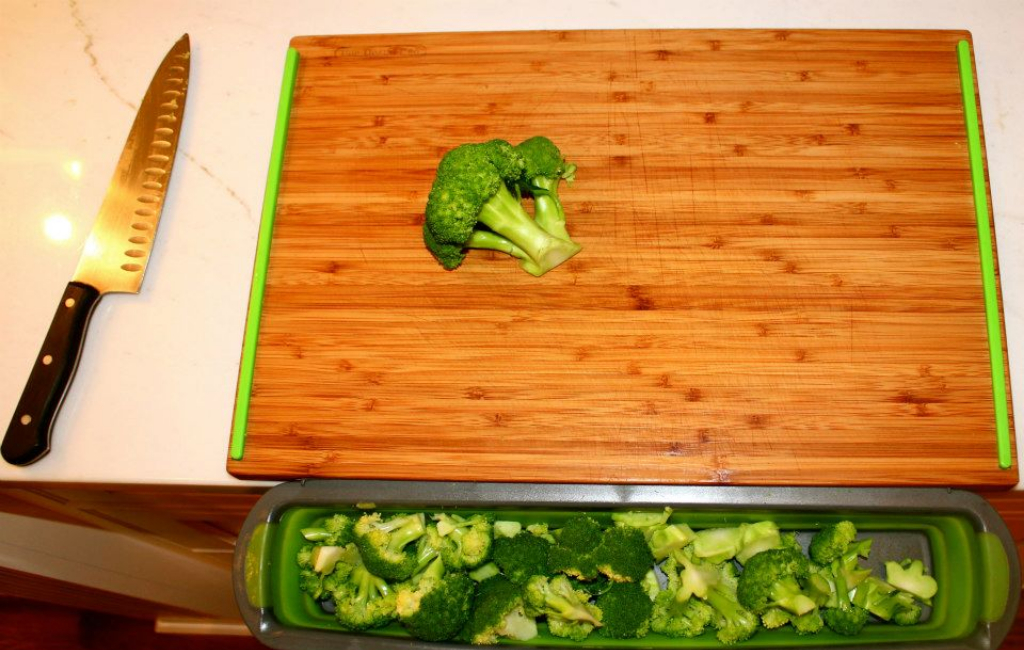 Broccoli on cutting board