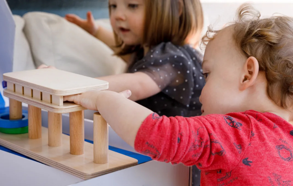 kids playing montessori toys