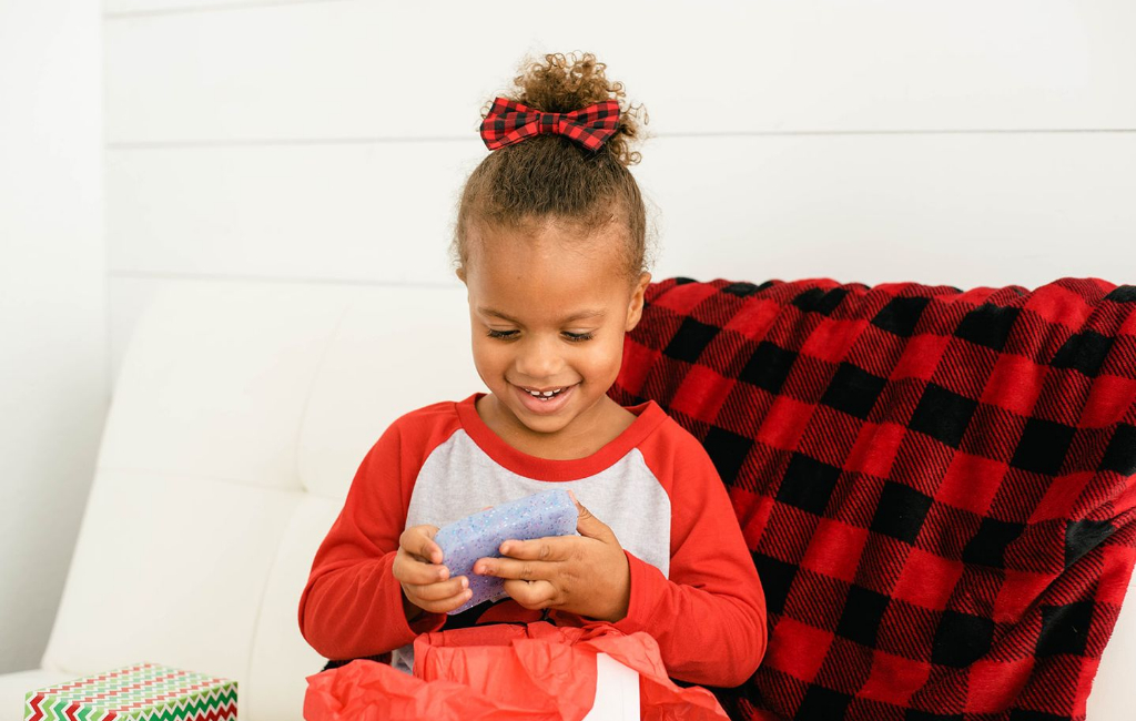 little girl playing