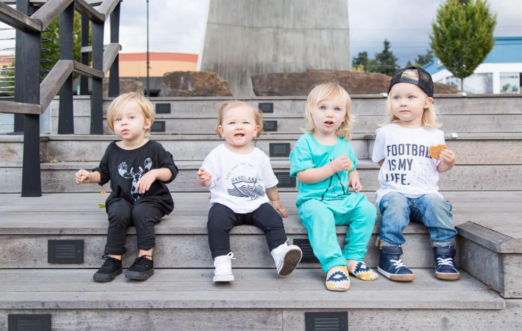 kids sitting on stairs