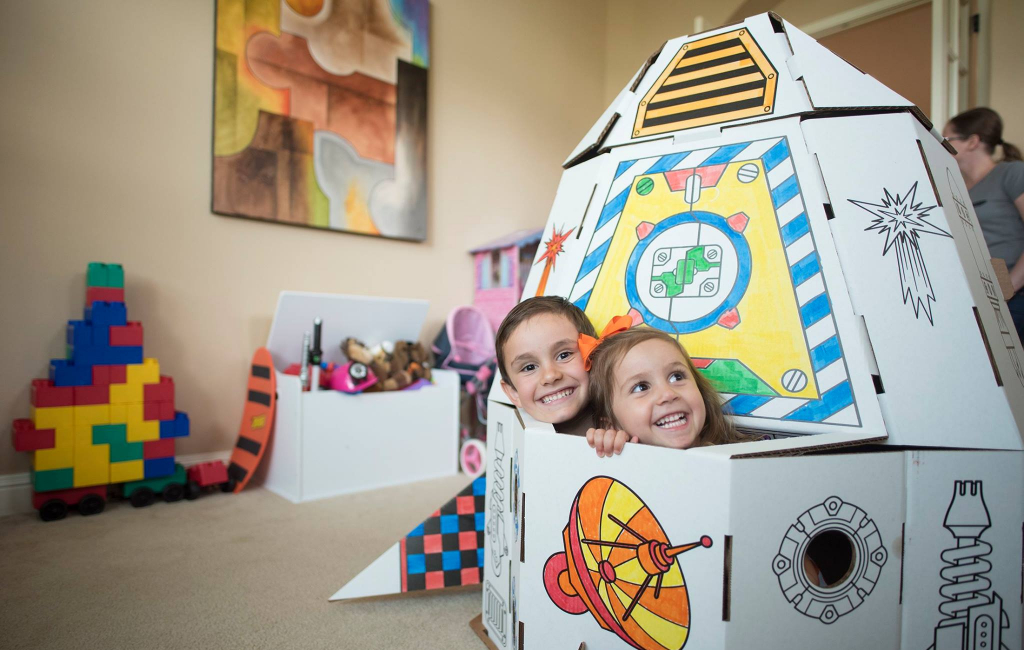 kids playing in house