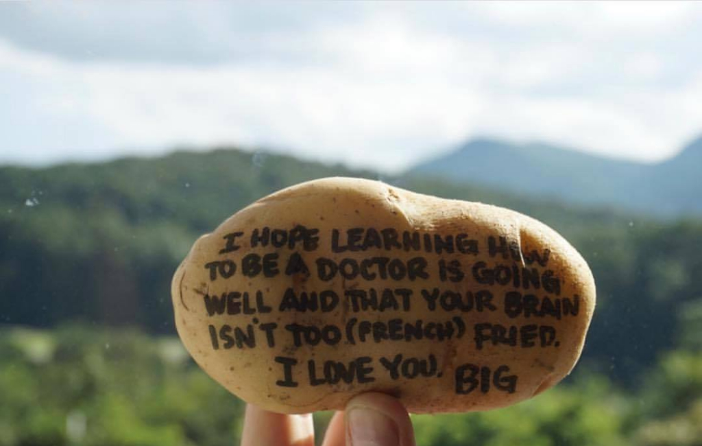 potato with message