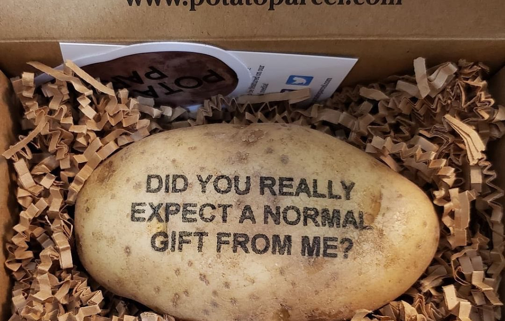 message on potato