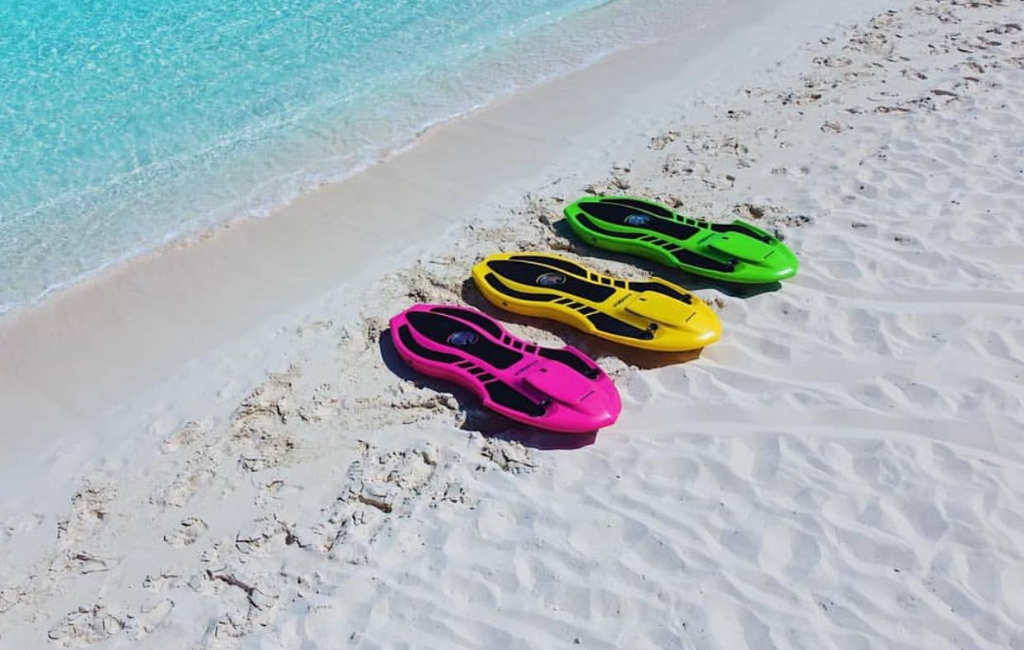 electric boards on beach