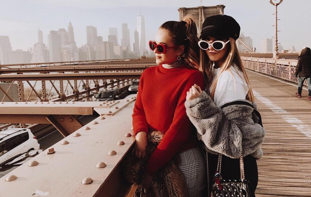 Girlfriends on the bridge