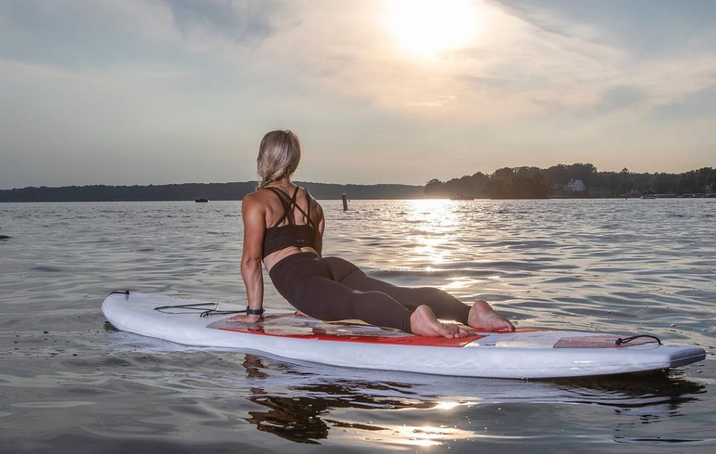 woman surfing