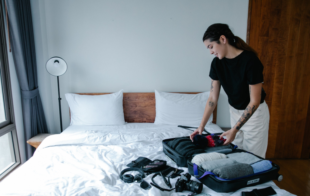 woman packing luggage