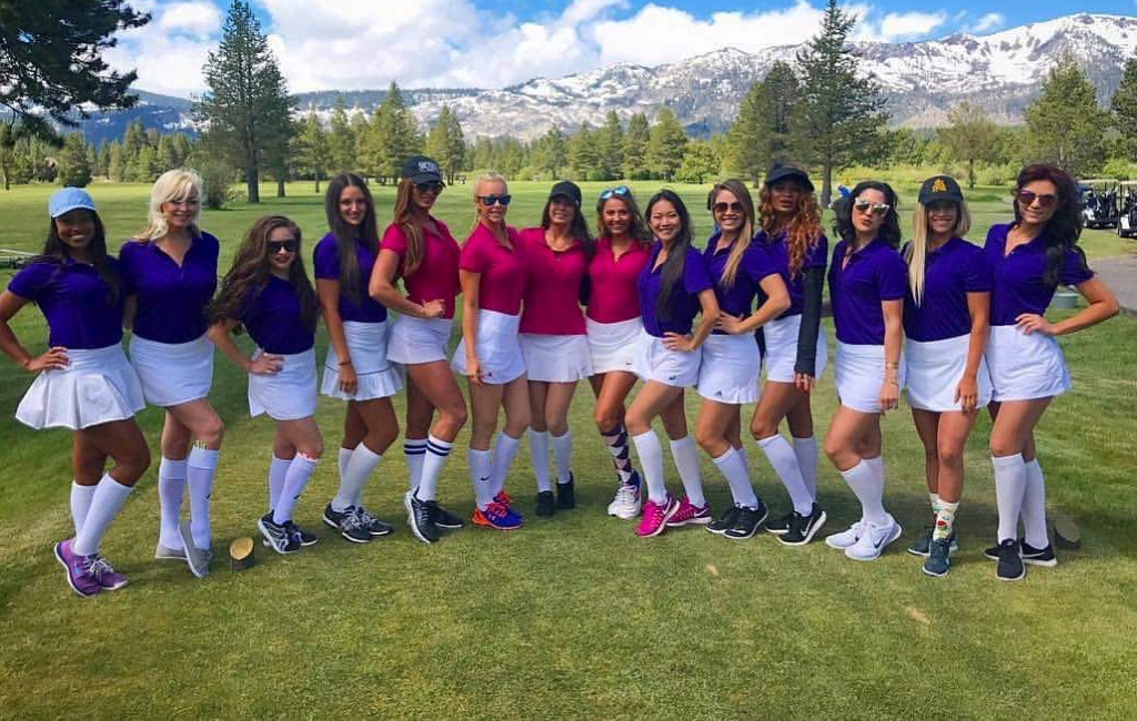 caddy girls on golf terrain