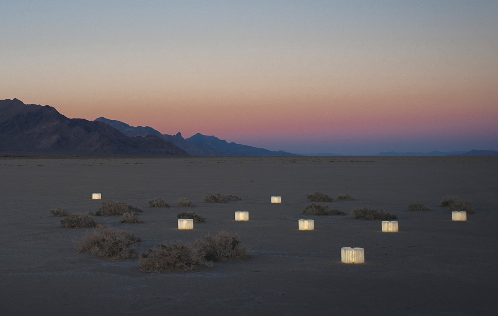 lumio lamp in the desert