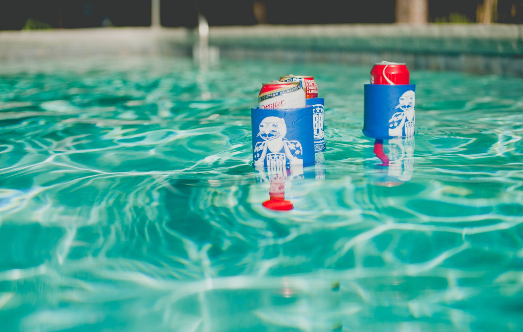 Floating Beer in pool