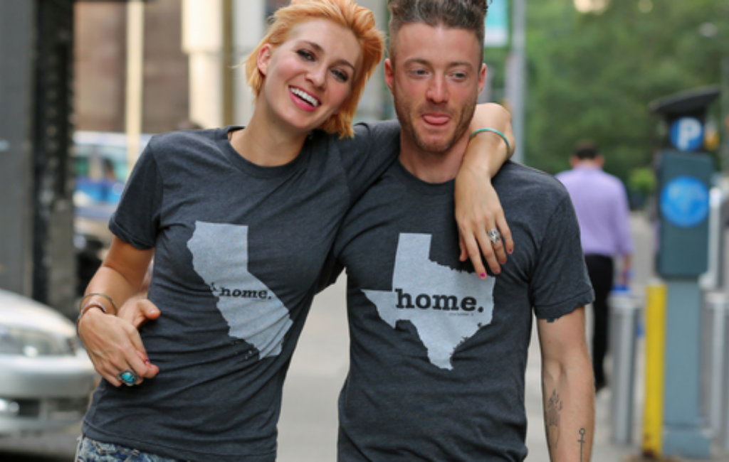 couple in Home t-shirts