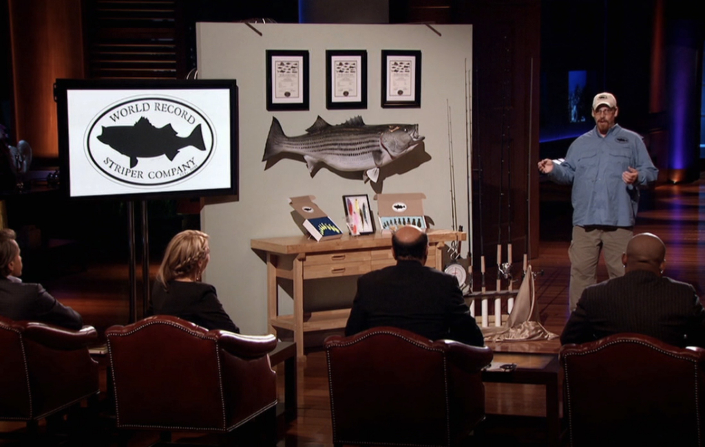 World record striper shark tank