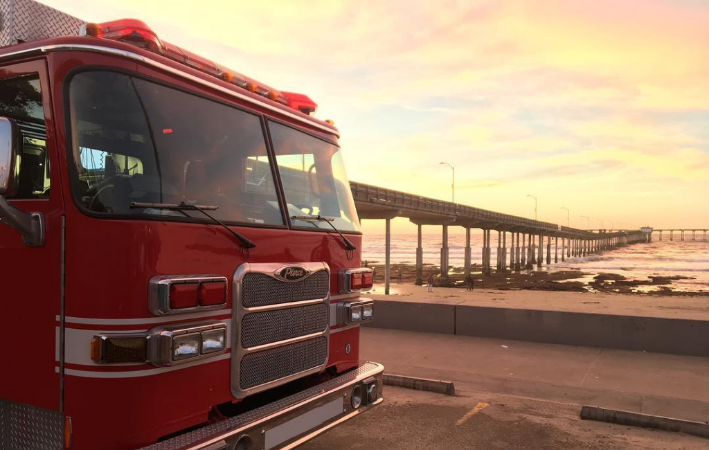 Firefighter-car-sunset