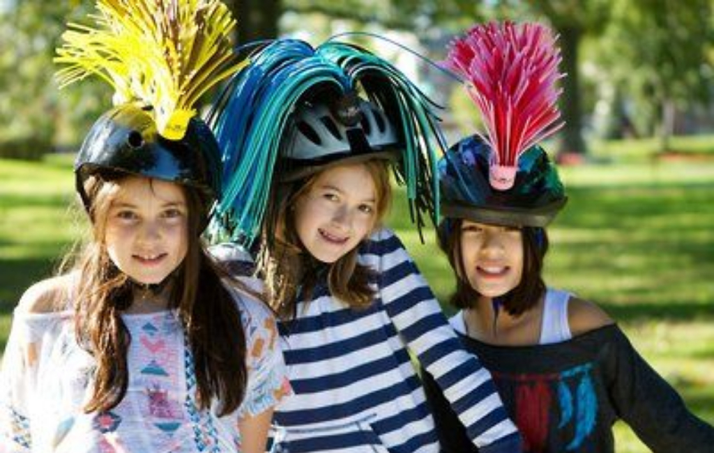 kids wearing Fohawk helmets