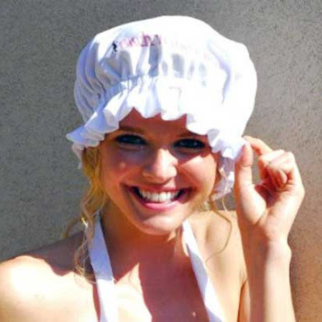 woman with cooking cap